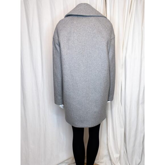 SURFACE TO AIR "Maple" Wool Grey Cocoon Oversized Pea Coat EU 36 - Picture 5 of 12